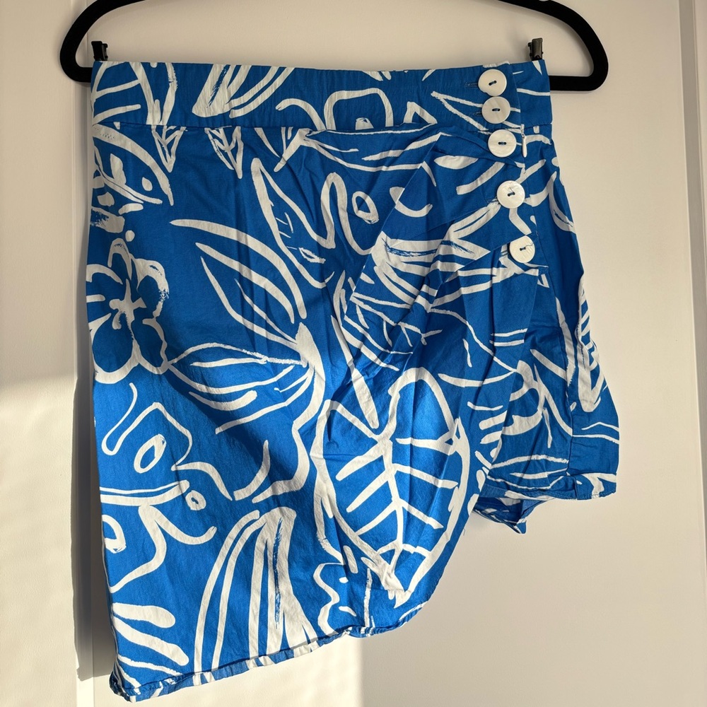 Zara asymmetrical floral mini skirt